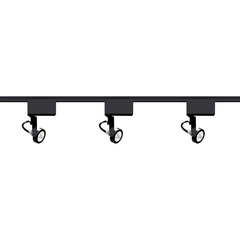 Glomar 3 Light Mr16 Black Gimbal Ring Low Voltage Track Lighting Kit Glomar 3 Light Mr16 Black Gimbal Ring Low Voltage Track Lighting Kit
