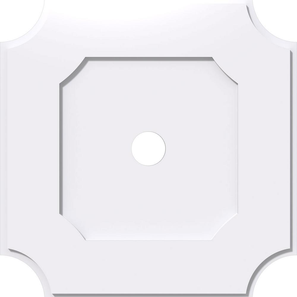 2 Piece ID Square Embry Architectural Grade PVC Contemporary Ceiling Medallion OD x 5 in Ekena Millwork CMP20EY2-05000 20 in