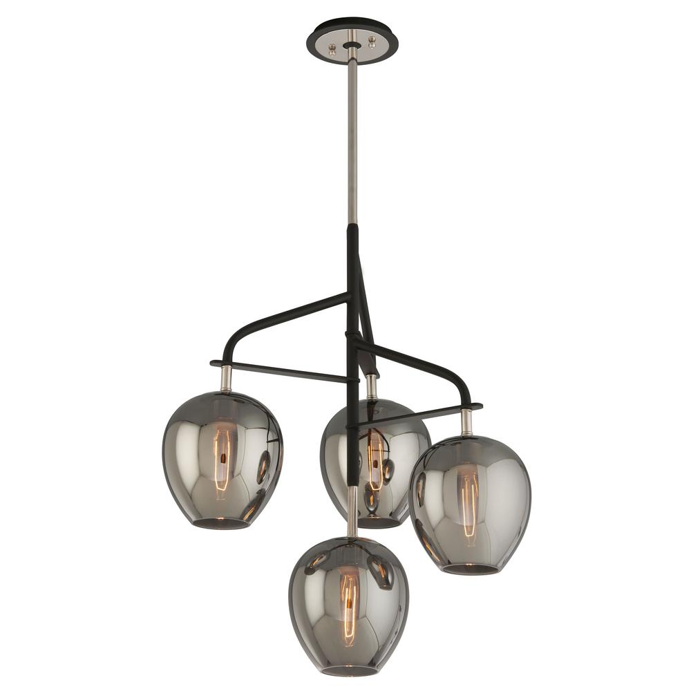 Troy Lighting Odyssey 4 Light Carbide Black And Polished Nickel Troy Lighting Odyssey 4 Light Carbide Black And Polished Nickel Pendant