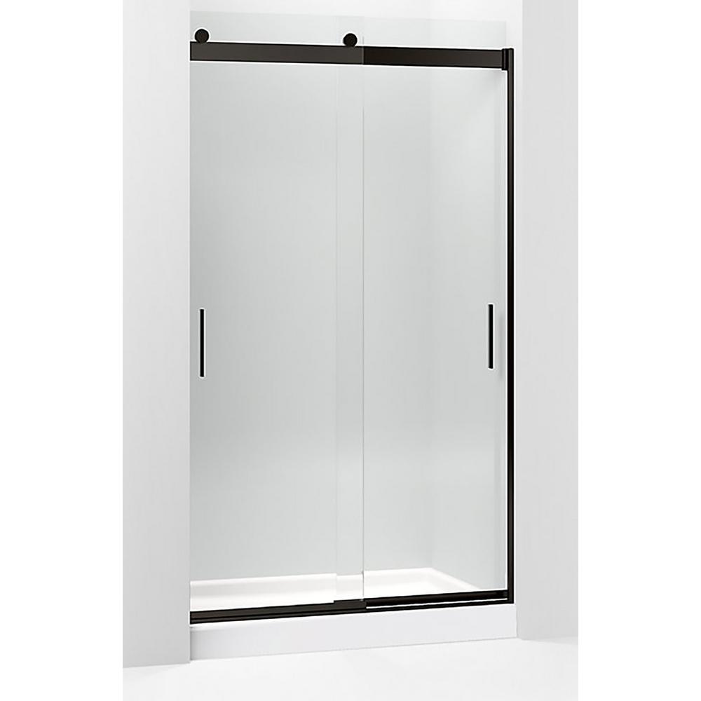 KOHLER Levity 47.625 in. W x 82 in. H Frameless Sliding Shower Door in Anodized Dark BronzeK