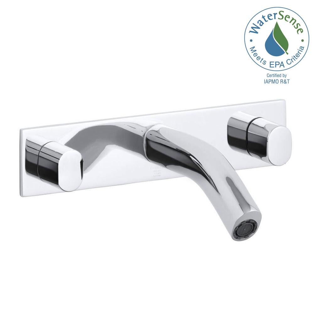 Clearance Wall Mounted Bathroom Sink Faucets Oblo 2 Handle Wall Mount Water Saving Bathroom Faucet In Polished Chrome