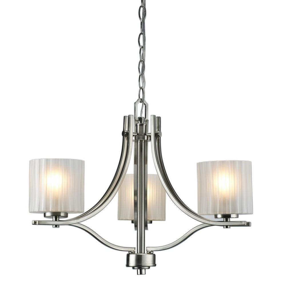 Hampton Bay Sheldon Collection 3-Light Brushed Nickel ...