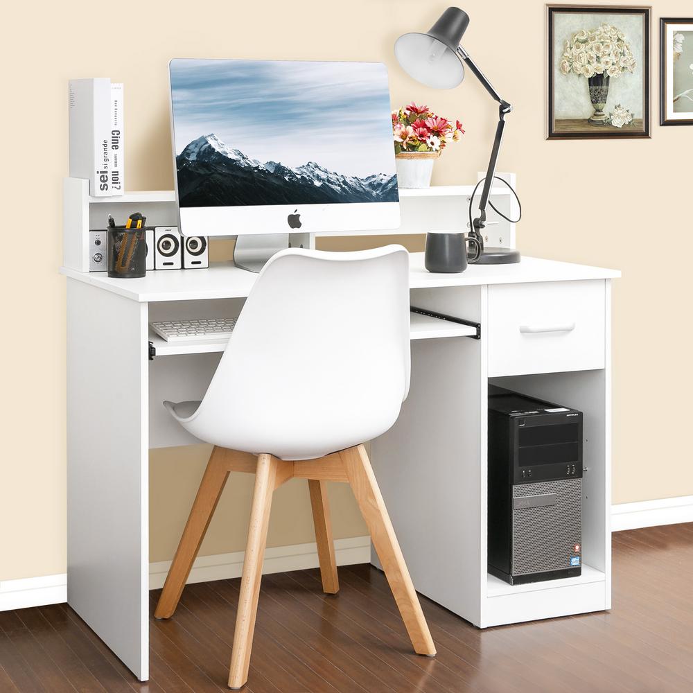 Harper Bright Designs White Computer Desk With Hutch And