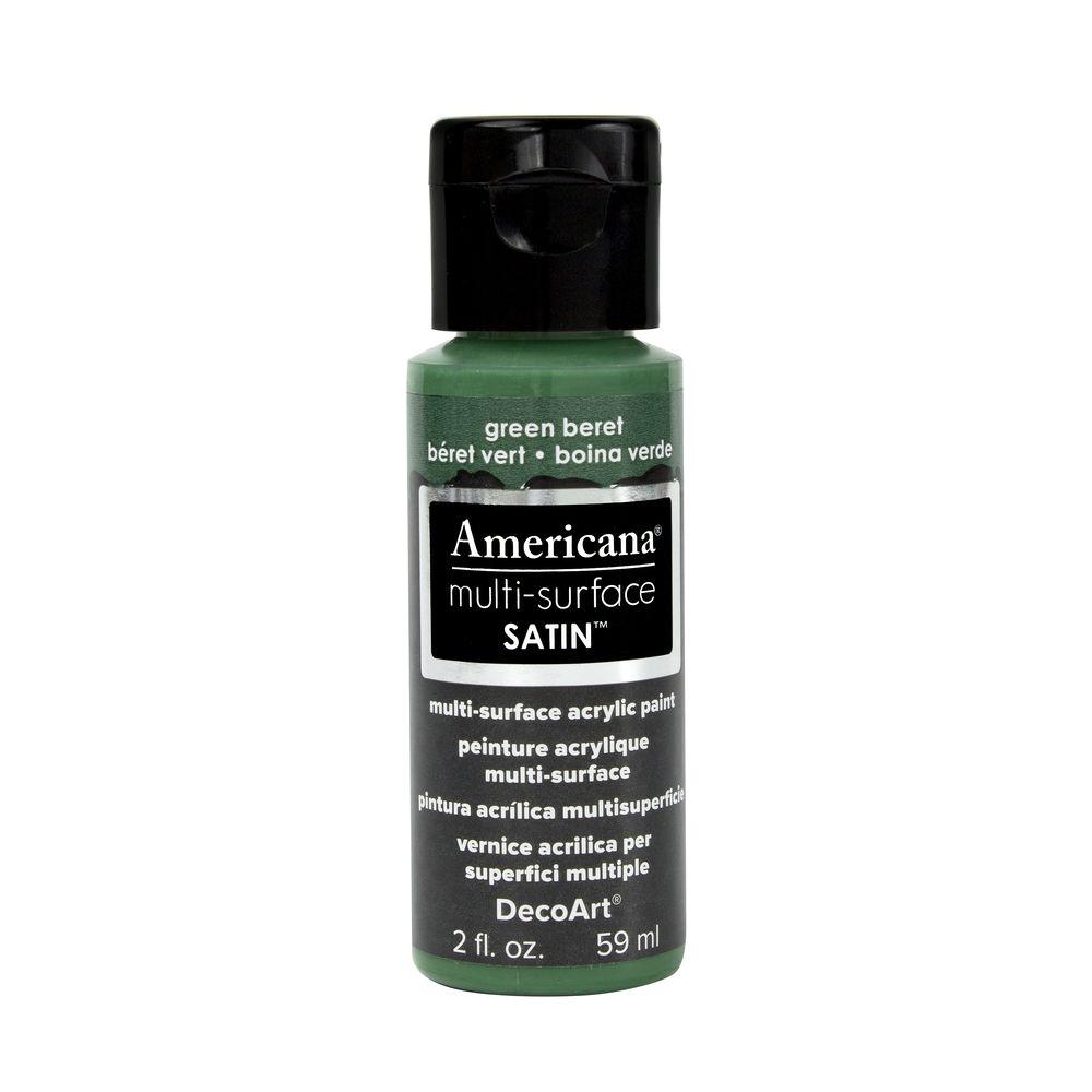 DecoArt Americana 2 oz. Green Beret Satin MultiSurface Acrylic Paint