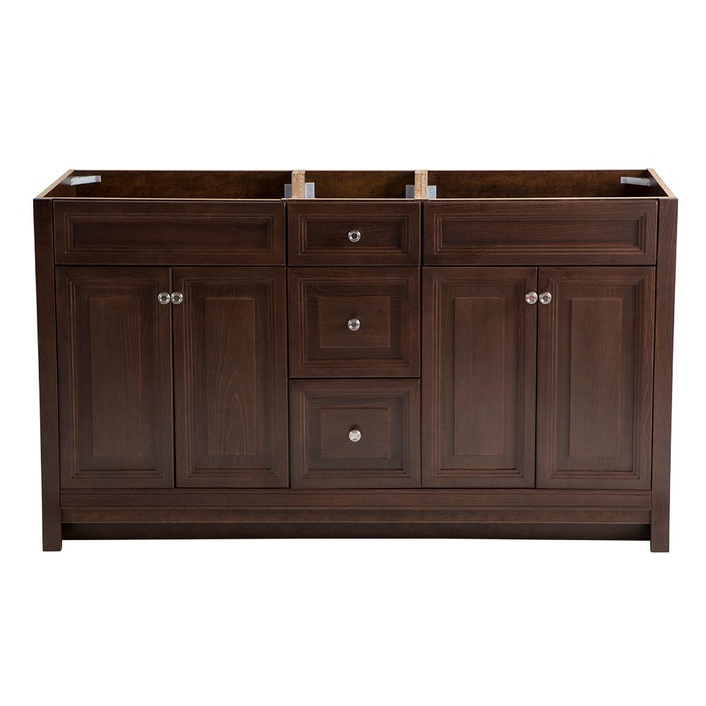 Home Decorators Collection Brinkhill 60 In W X 34 H 22 D Bathroom Vanity Cabinet Cognac
