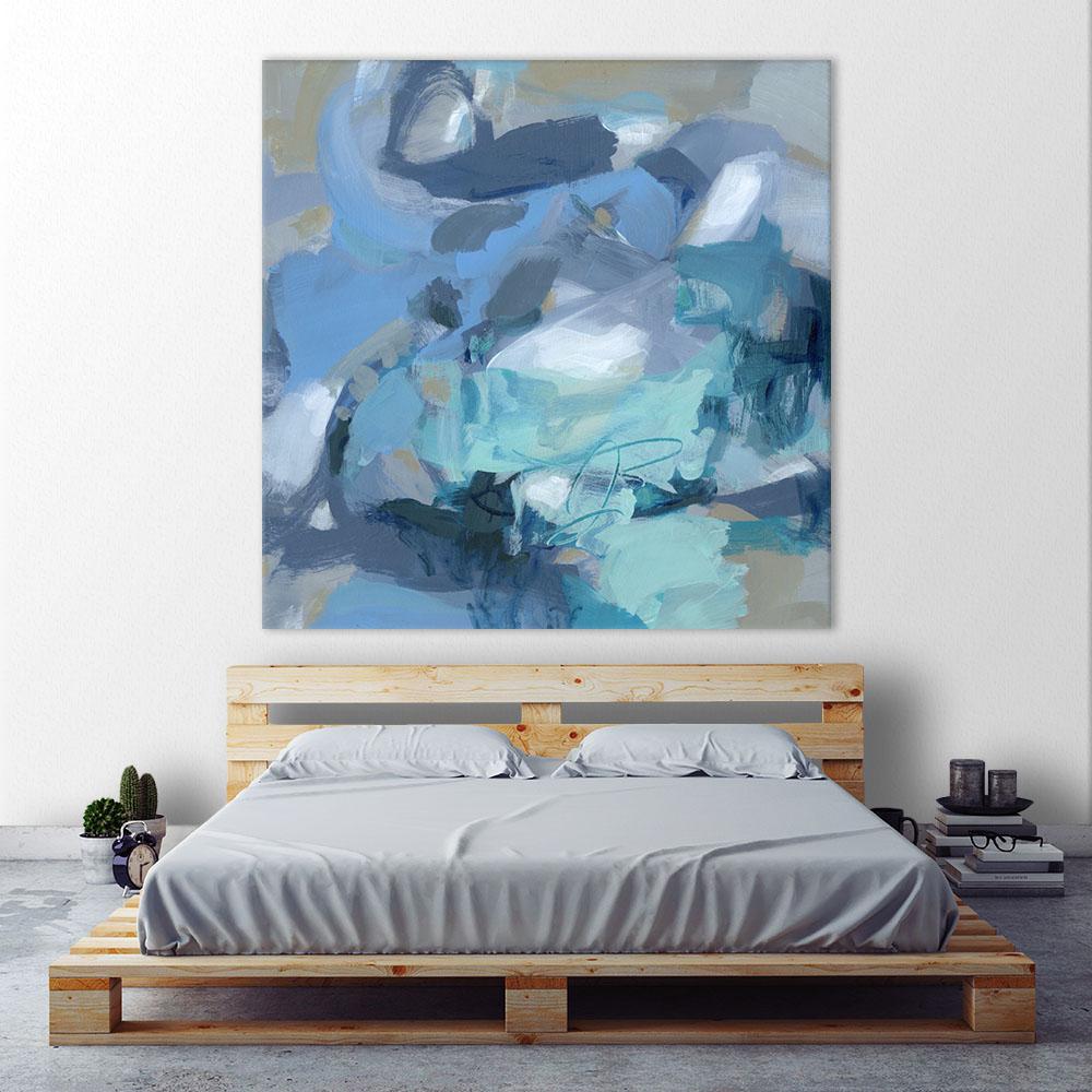Giant Art 72 In X 72 In Abstract Blues I By Christina Long Wall Art Wag109889a3 The Home Depot