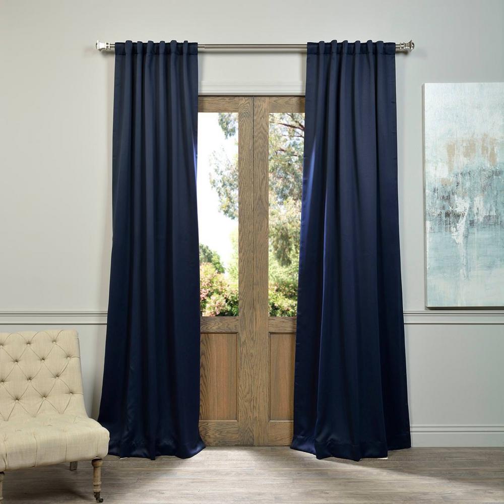 Exclusive Fabrics & Furnishings Semi-Opaque Navy Blue Blackout Curtain