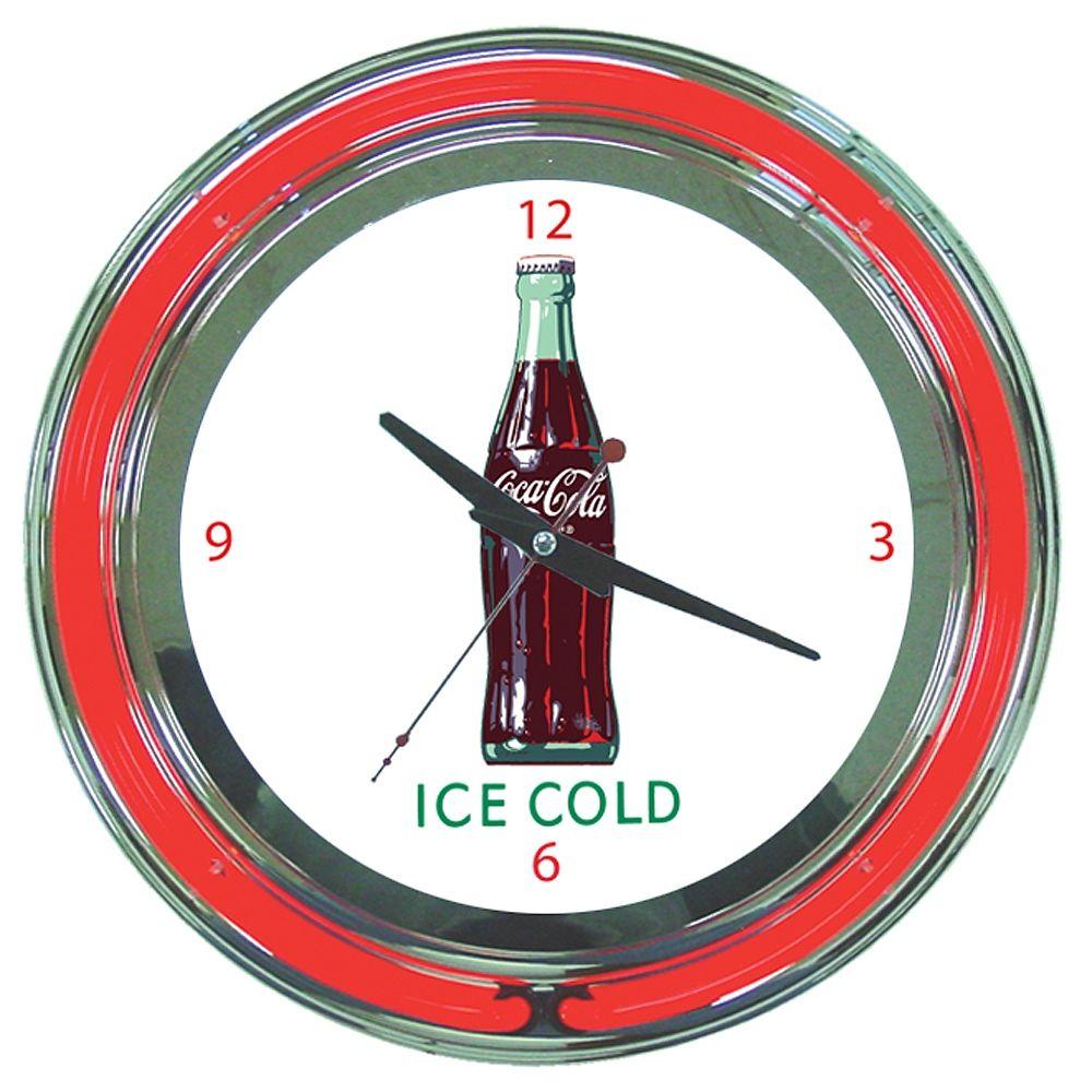Trademark 14 in. CocaCola Ice Cold Bottle Neon Wall Clockcoke1400v8