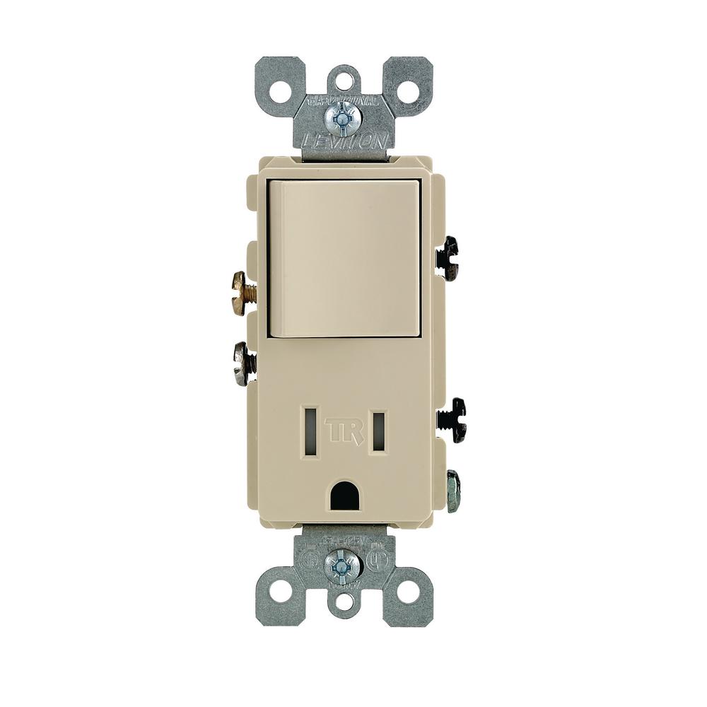 Leviton T5625-I Tamper-Resistant Rocker Combination Decora Switch /& Receptacle