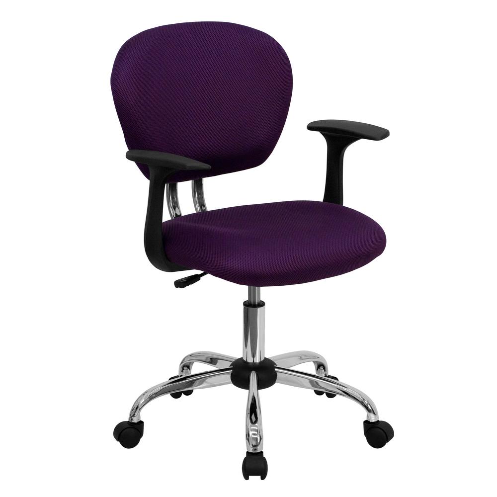 Purple Office Chairs Home Furniture The Depot Mid Back Purple Mesh Swivel Task Chair With Chrome Base And Arms