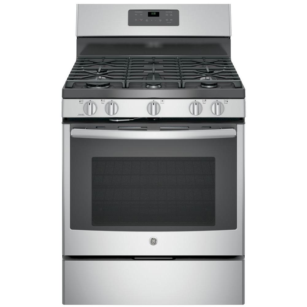 Ge 30 In 5 0 Cu Ft Gas Range With Self Cleaning Oven Stainless Specifications