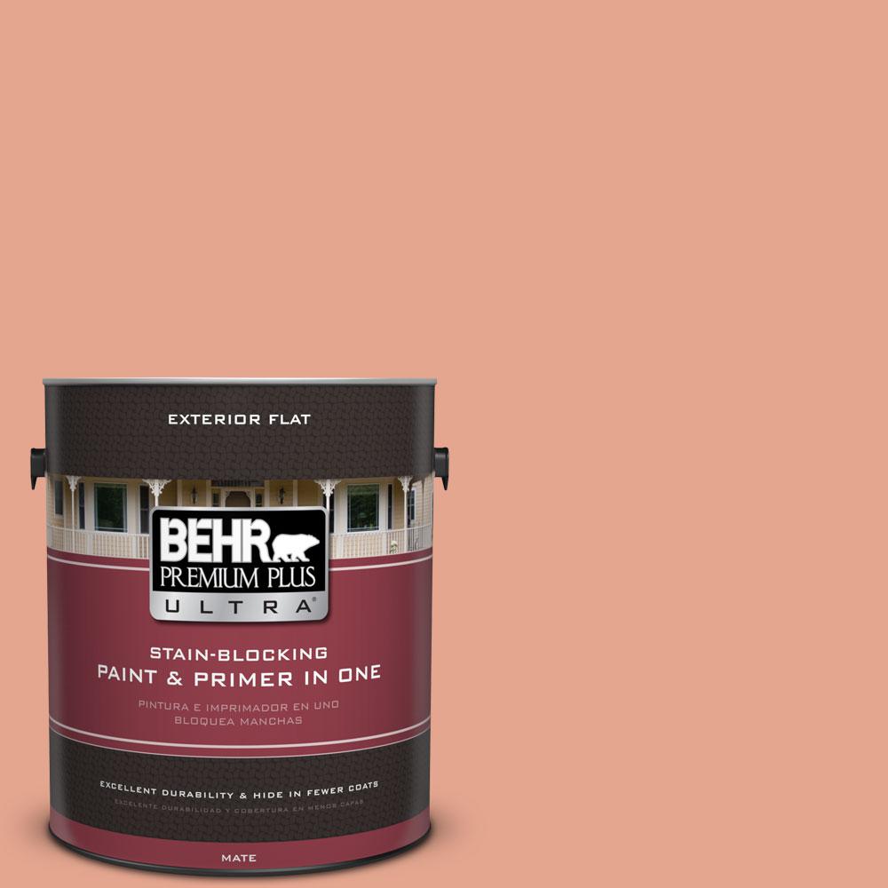BEHR Premium Plus Ultra 1gal. 270C3 Coral Confection Flat Exterior Paint485001 The Home Depot