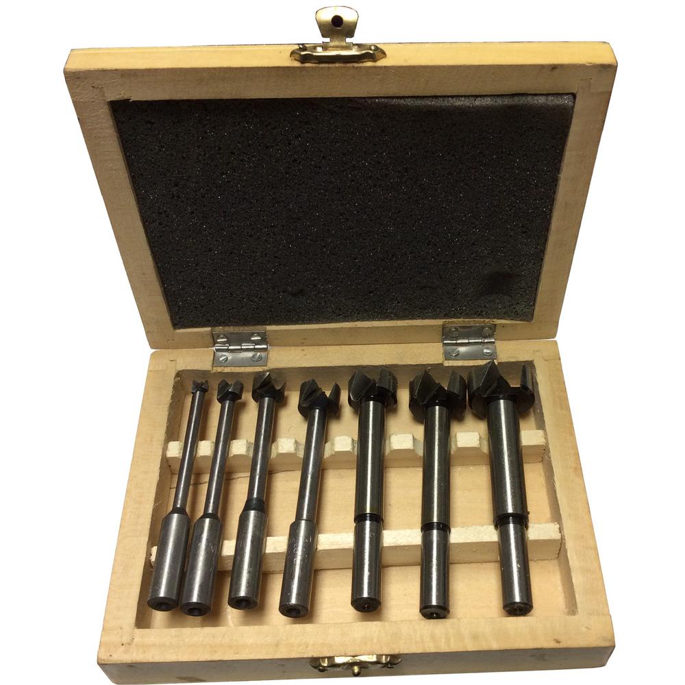 Drill America Forstner Carbon Drill Bit Set in Wood Case 