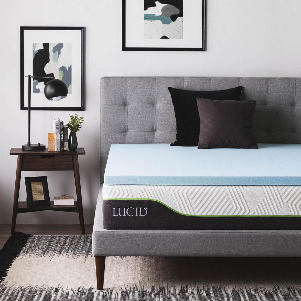 LUCID 2 in. Twin XL Gel Infused Memory Foam Mattress Pad ...