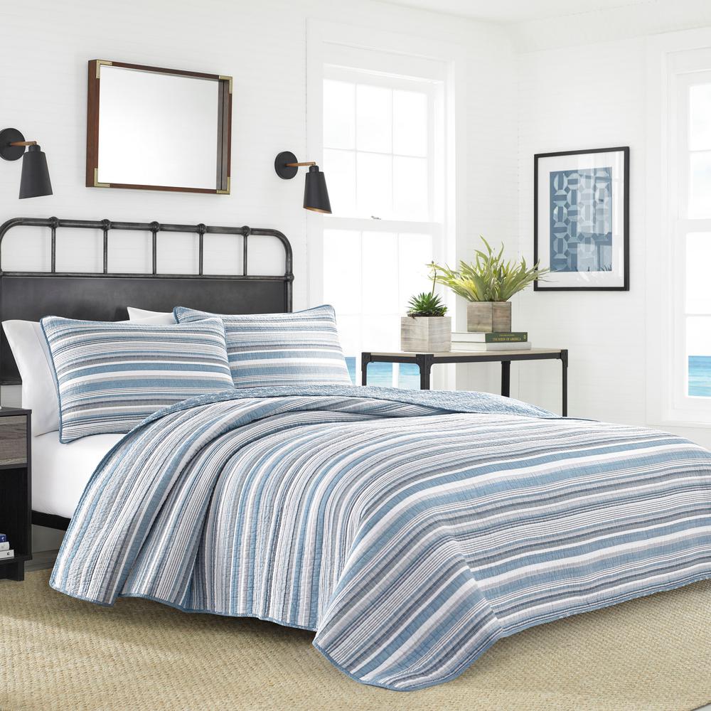 Nautica Jettison 3 Piece Blue King Quilt Set Ushsa91088723 The
