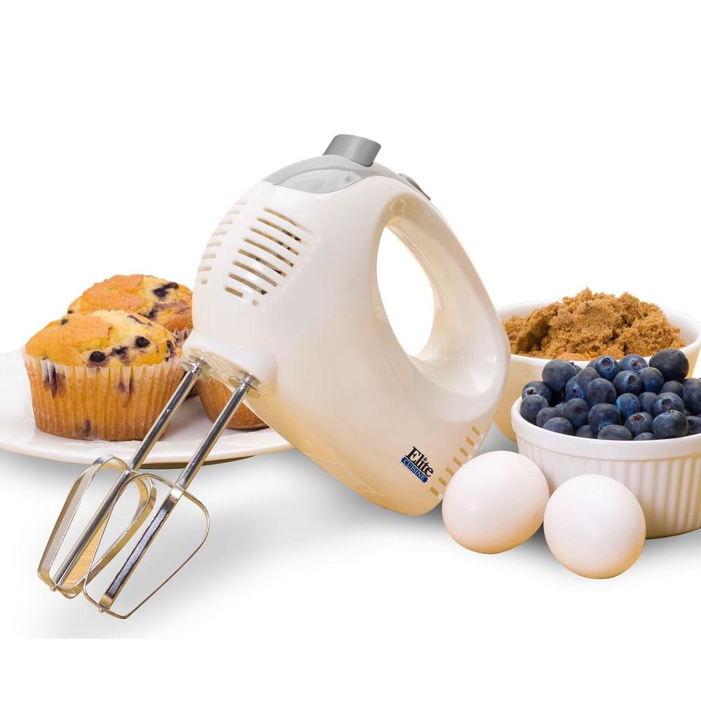 Elite 5-Speed White Hand Mixer by Elite