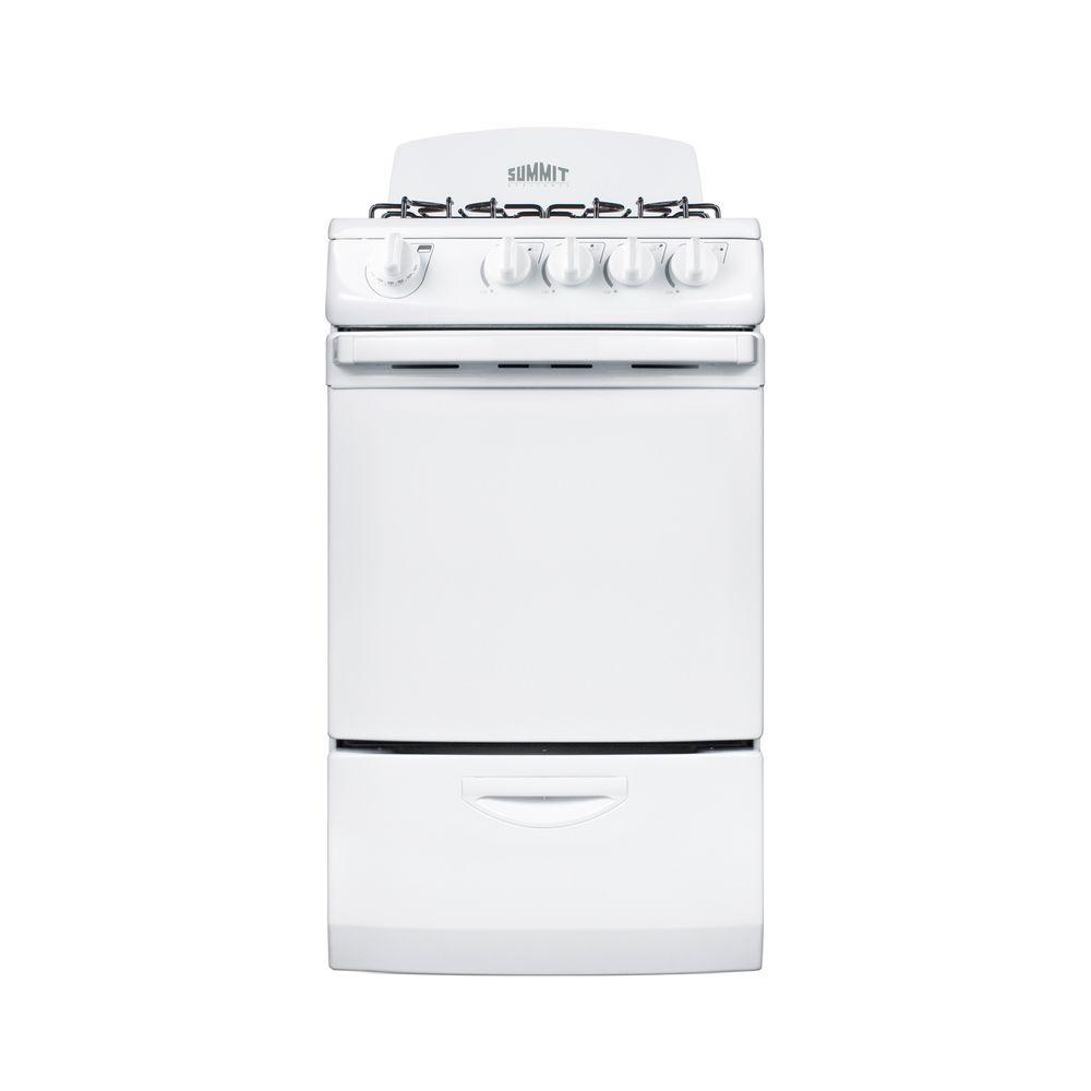 Summit Appliance 20 in. 2.4 cu. ft. Gas Range in WhiteRG200W The