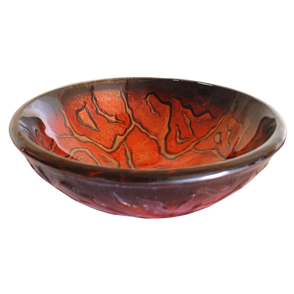 Orange Vessel Sinks Bathroom The Home Depot Molten Lava Gl Vessel Sink In Red