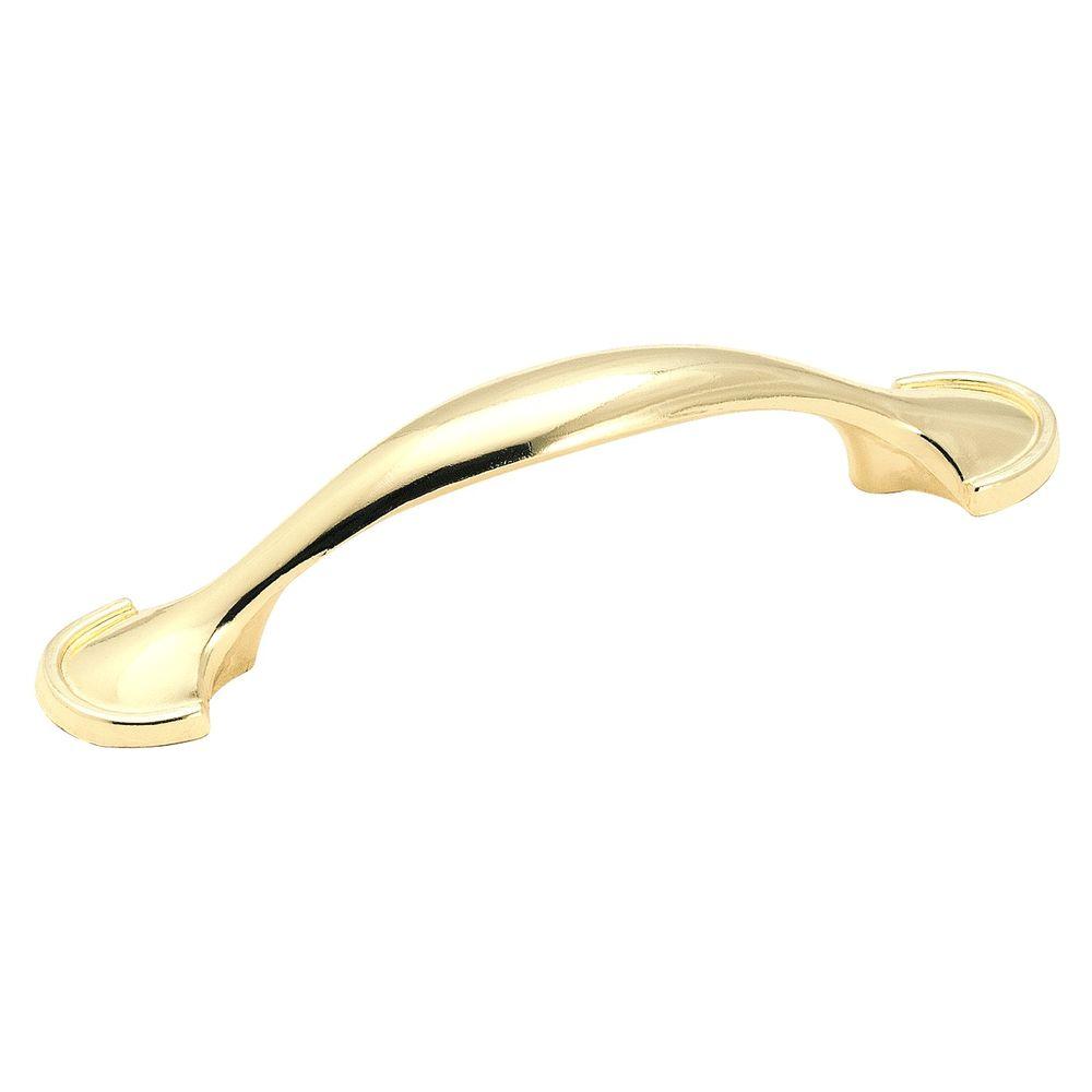 Hickory Hardware Williamsburg 3 in. Polished Brass Pull-P3050-PB - The
