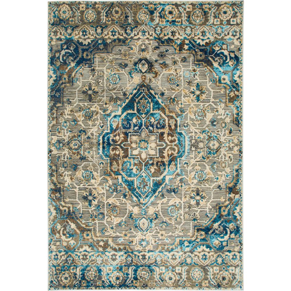 Shabby Chic Fiesta Gray/Blue 2'2"x7'2" Area Rug42947705 The Home Depot