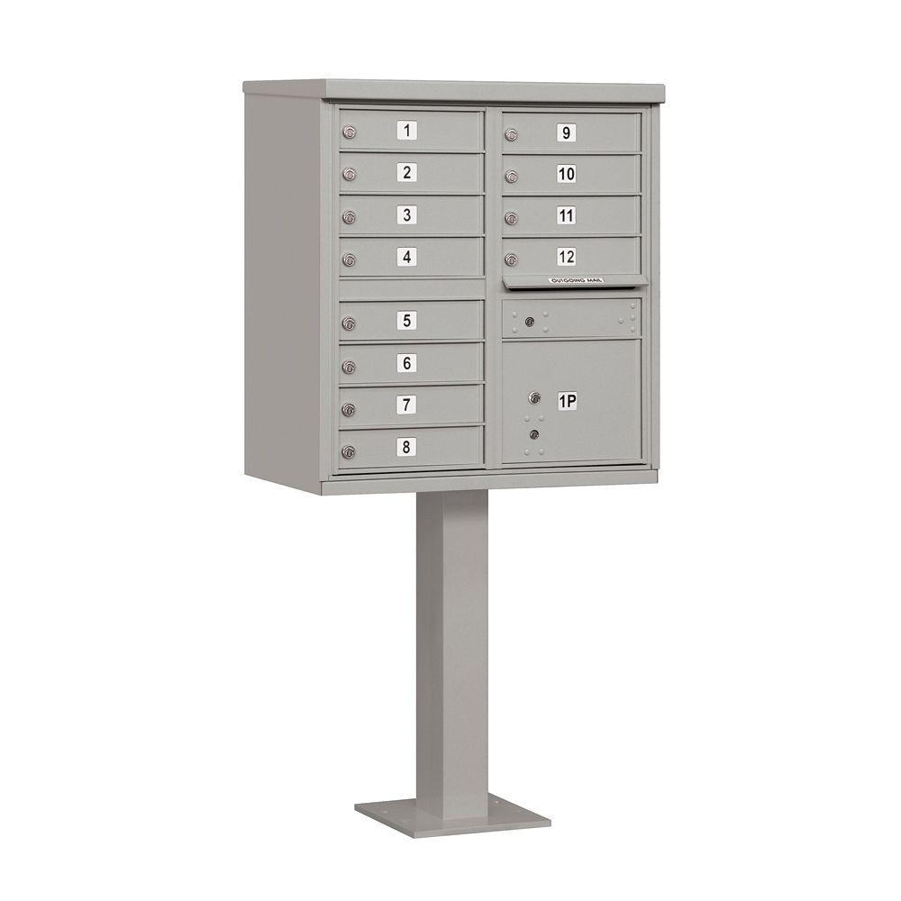 Type I 8 A Size Doors Salsbury Industries 3308BLK-P Cluster Box Unit with Pedestal and Master Locks Black