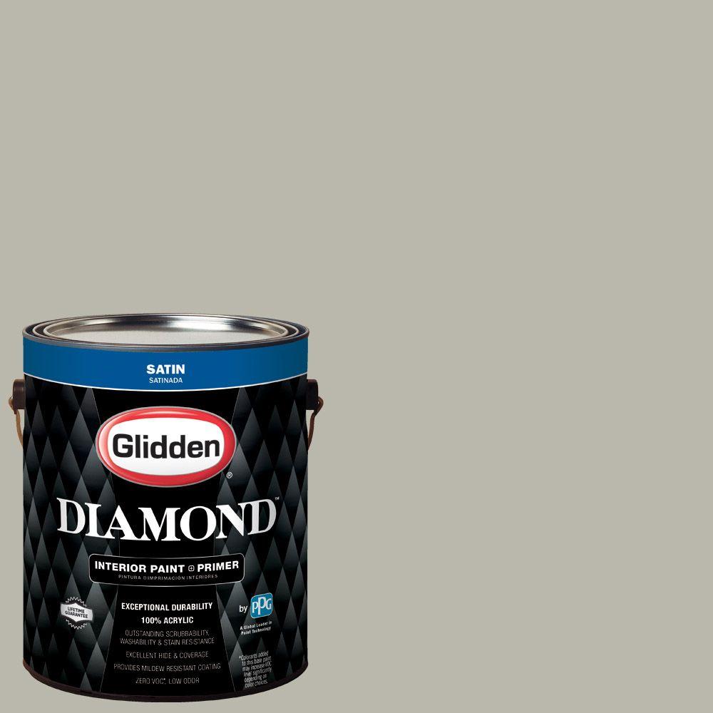 Glidden Diamond 1 gal. HDGCN01 Aged Stucco Grey Satin Interior Paint