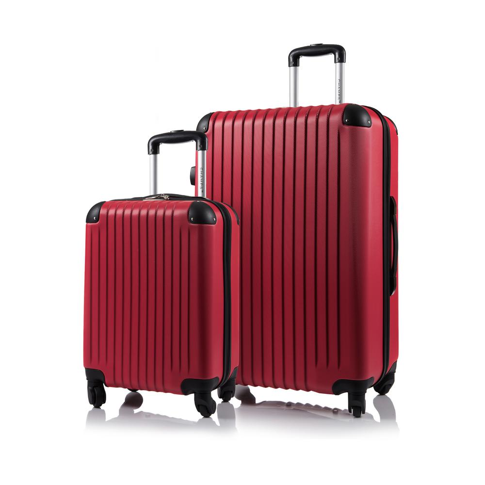 CHAMPS Tourist 29 in., 20 in. Red Hardside Luggage Set with Spinner ...