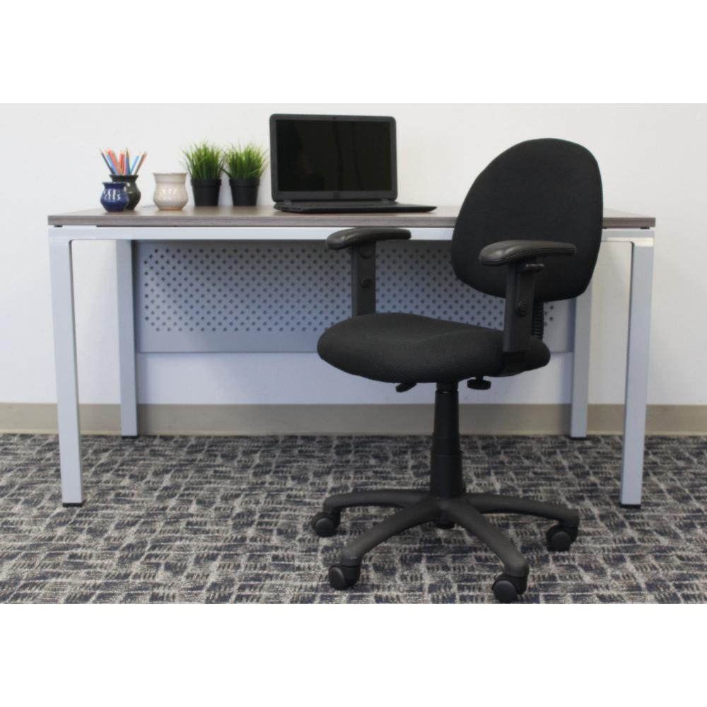 Boss Black Deluxe Posture Chair With Adjustable Arms B316 Bk The