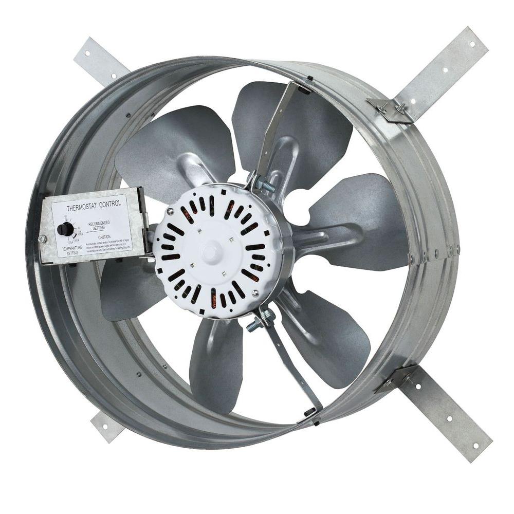 Iliving 14 In Single Speed Gable Mount Attic Ventilator Fan With Adjustable Thermostat 3 10 Amp Ilg8g14 12t The Home Depot