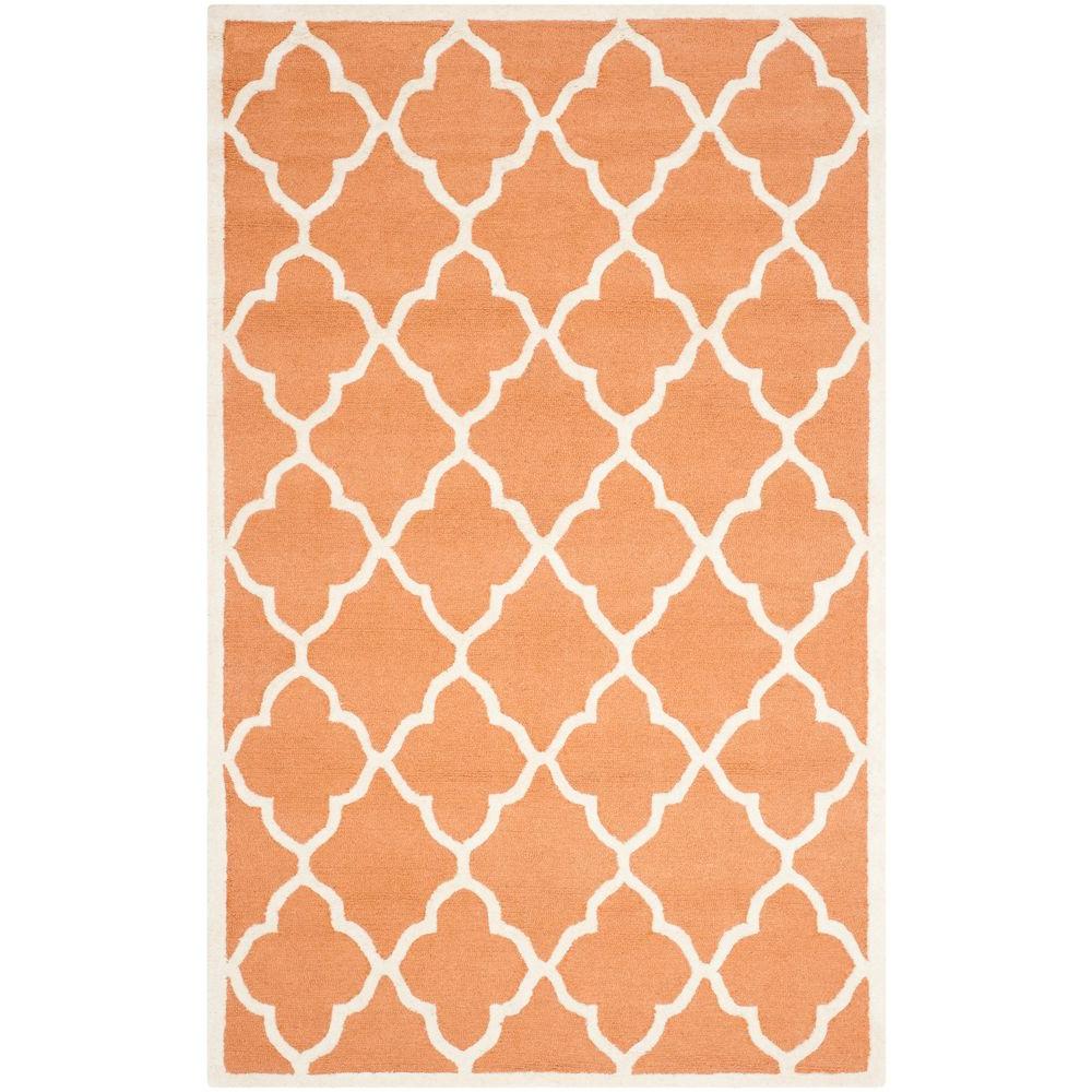 Safavieh Cambridge Coral/Ivory 5 ft. x 8 ft. Area RugCAM312W5 The