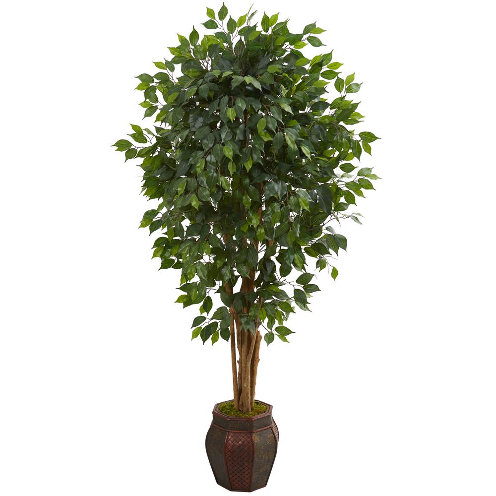 Nearly Natural Indoor 6 Ft Ficus Artificial Tree In Decorative