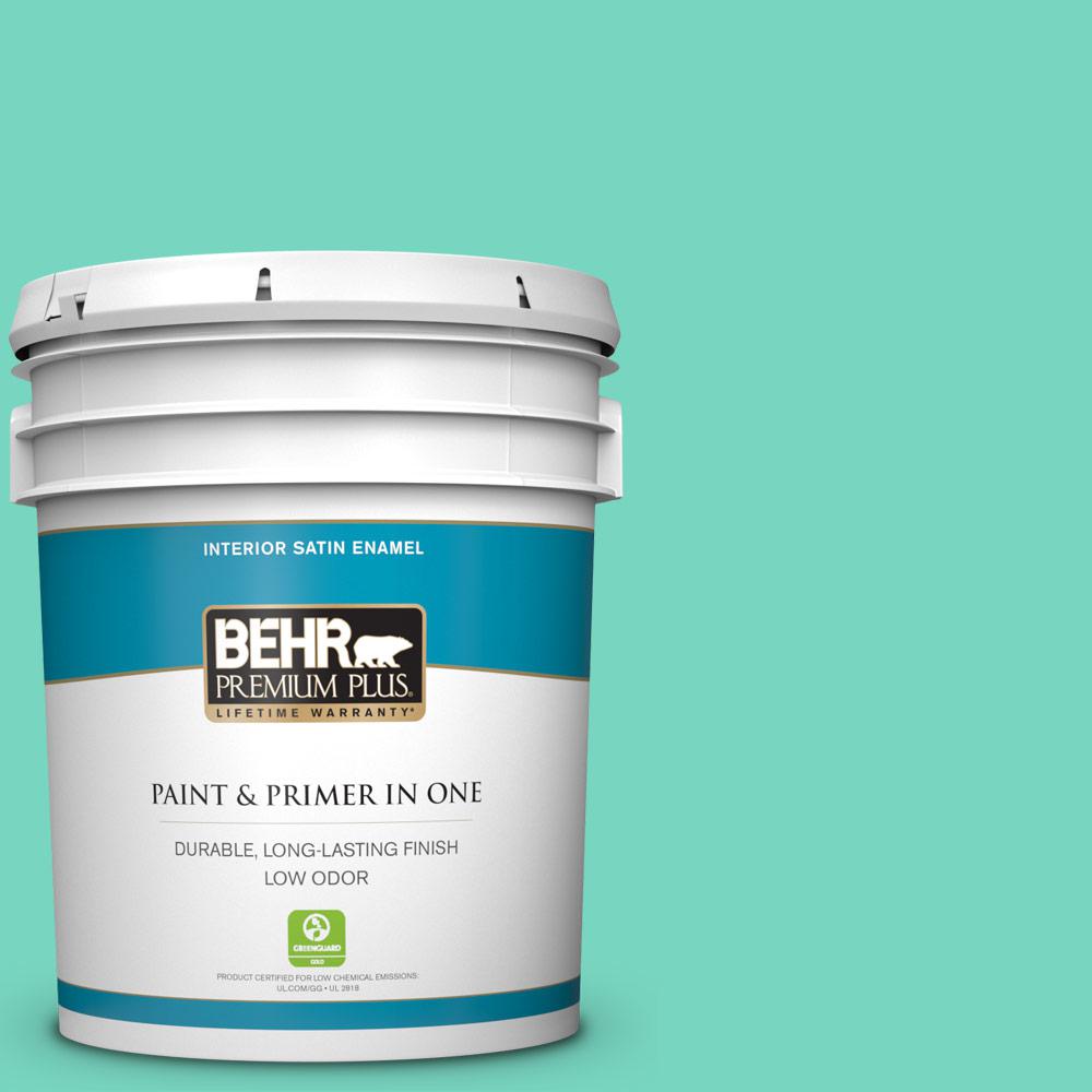 Behr Premium Plus 5 Gal P430 3 Green Parakeet Satin Enamel Low P430 3 Green Parakeet Satin Enamel Low Odor