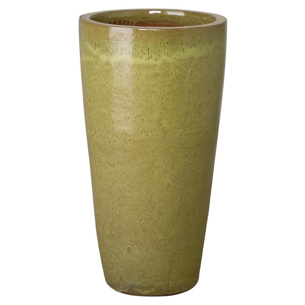 Emissary 36 in. Tall Round Citron Ceramic Planter12132CT