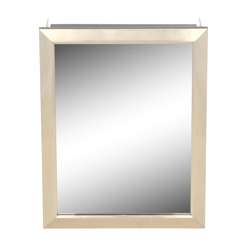 Jensen Barrington 15 In W X 19 In H X 5 In D Framed Recessed Or Surface Mount Bathroom Medicine Cabinet In Satin Nickel 56ss184csnx The Home Depot