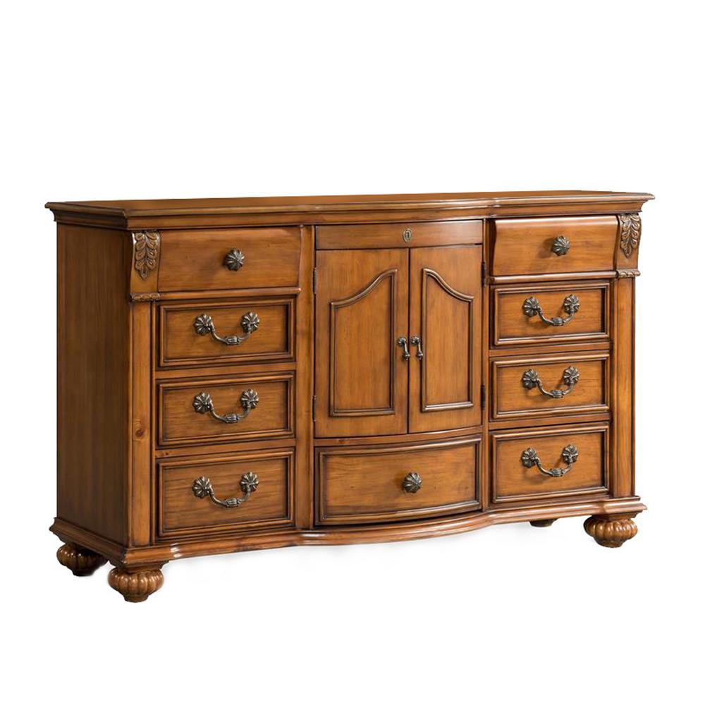 Barrow Oak 9 Drawer Dresser Bq600dr The Home Depot