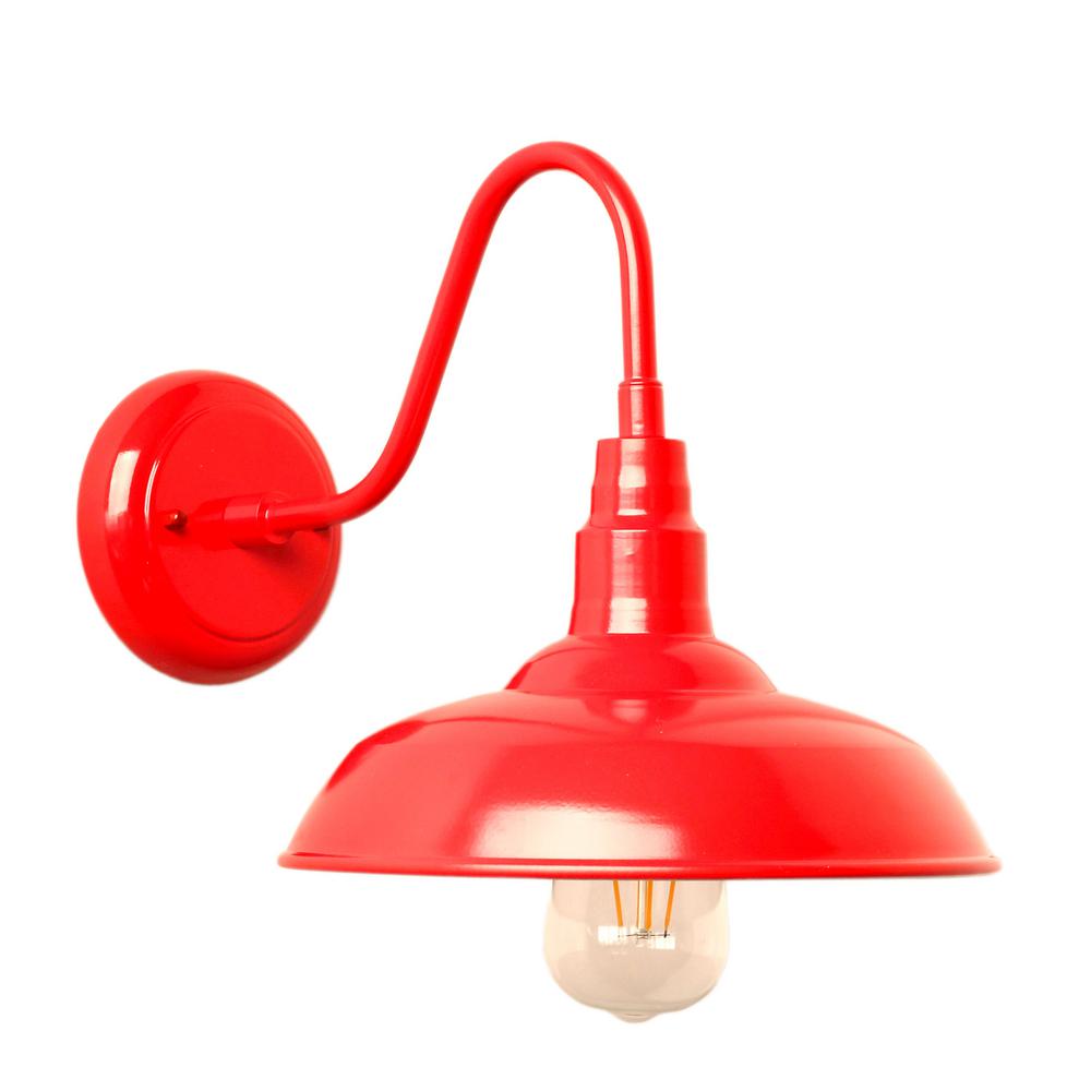 Y Decor Lora 1-Light Red Outdoor Wall Mount Sconce ... on Decorative Exterior Wall Sconce Light Fixtures id=44704