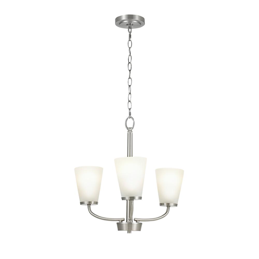 Hampton Bay 3-Light Brushed Nickel Chandelier