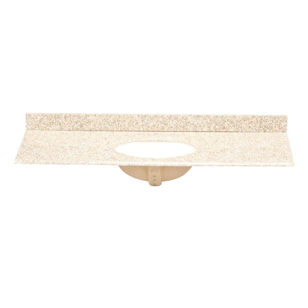 Clearance Bathroom Vanities Bath The Home Depot Granite Vanity Top In Golden Hill With White Basin