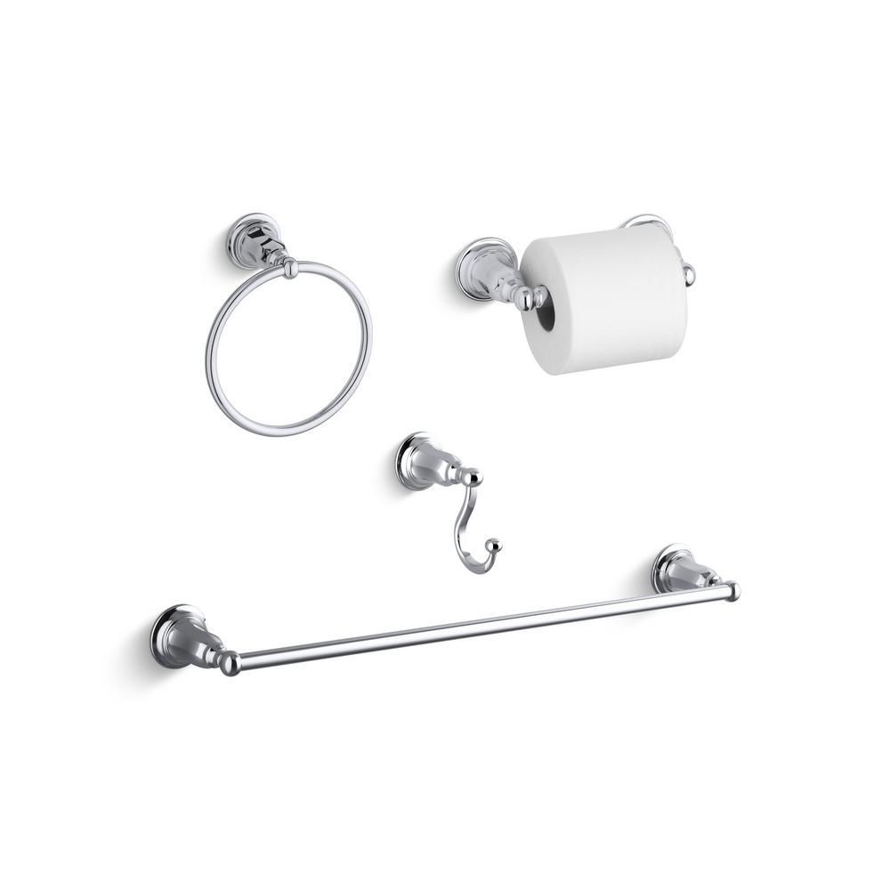 KOHLER Kelston 4-Piece Bath Hardware Set in Polished Chrome-13501CP475 - The Home Depot