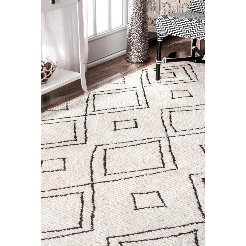 Nuloom Lisha Moroccan Diamond Tel Ivory 9 Ft X 12 Area Rug Nuloom Lisha Moroccan Diamond Tel