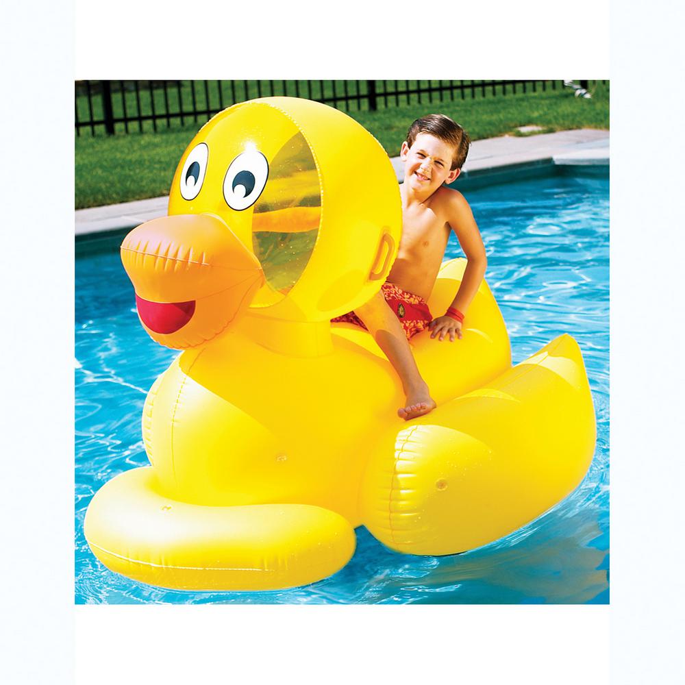 Swimline 60 in. Yellow Giant Ride-On Ducky Pool Float