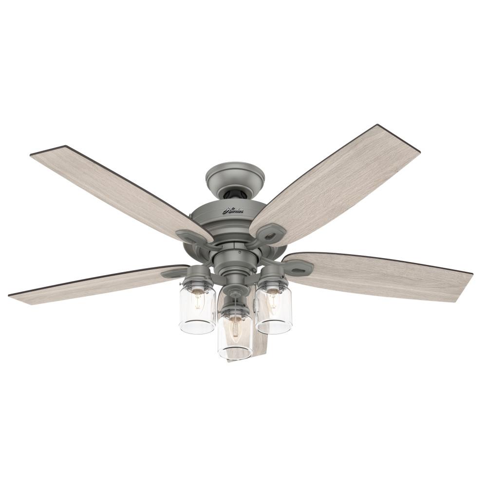 Hunter Crown Canyon 52 In Led Indoor Matte Nickel Ceiling Fan With Light Kit