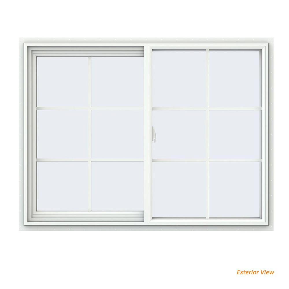 TAFCO WINDOWS 48 In. X 36 In. Utility Left-Hand Sliding Vinyl Window ...