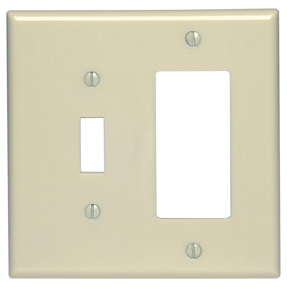 Leviton 2Gang 1Toggle 1Decora Midway Size Plastic Combination Wall