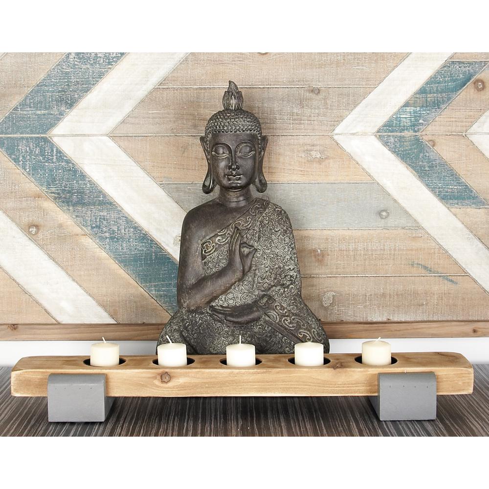 Southern Enterprises Resin Tealight Fireplace Log Candle Holder