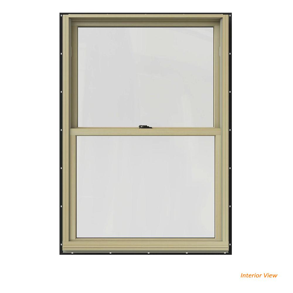 JELDWEN 29.375 in. x 48 in. W2500 Series Bronze Painted Clad Wood Double Hung Window w
