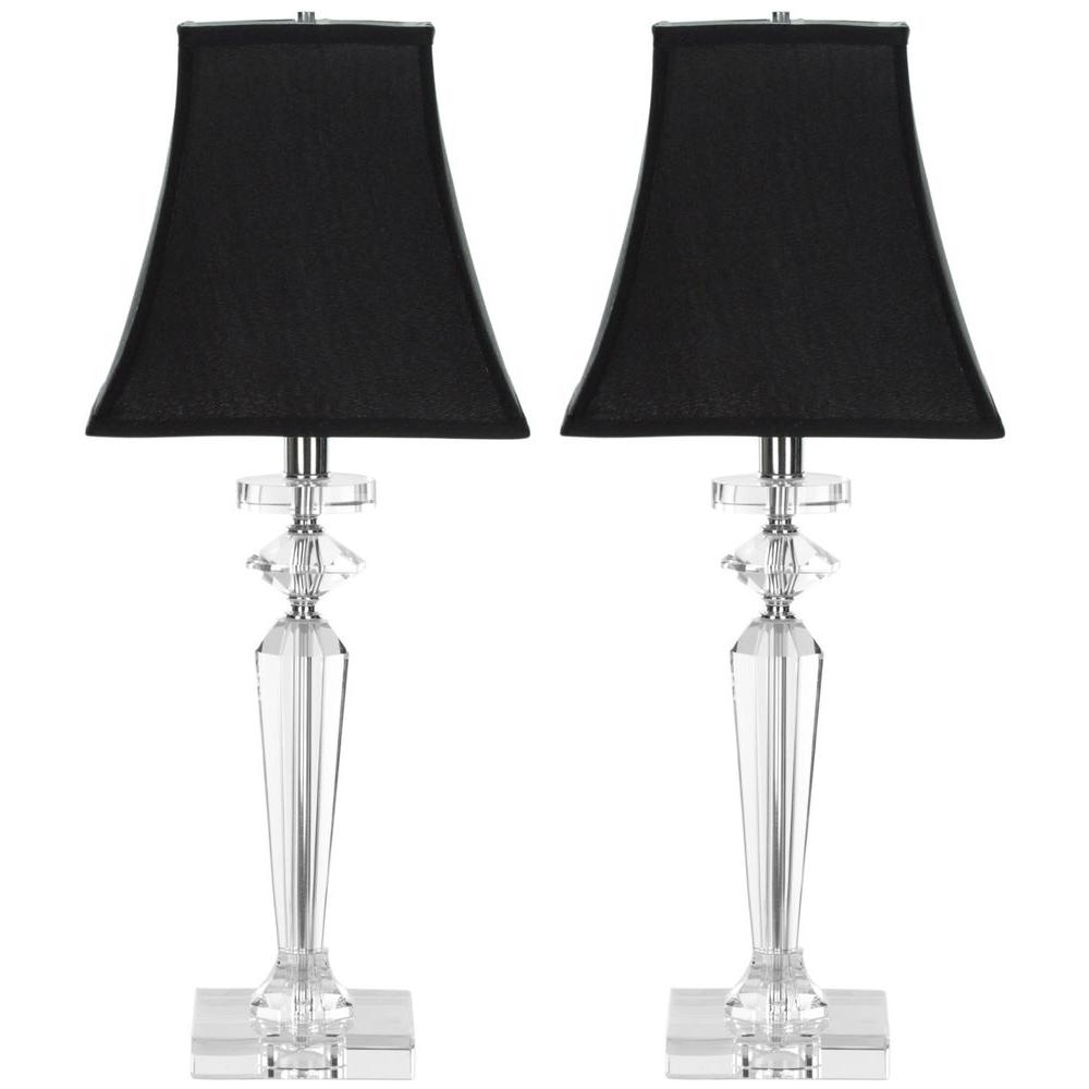 black and crystal table lamp