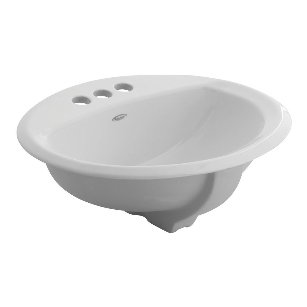 American Standard Aqualyn SelfRimming Bathroom Sink in White0476.037.
