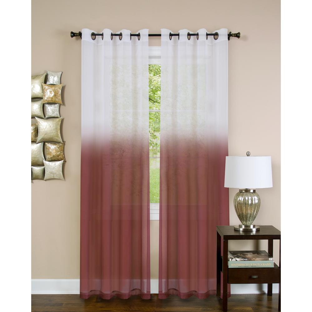 Achim Sheer Essence Burgundy Window Curtain Panel 52 In W X 84