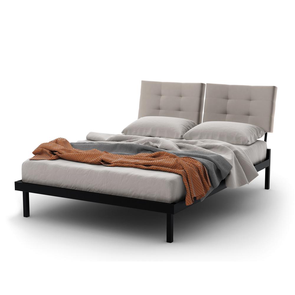 Delaney Textured Dark Brown Metal Grey Polyurethane Queen Size Delaney Textured Dark Brown Metal Grey Polyurethane Queen Size Platform Bed 14352 60p 75dd The Home Depot